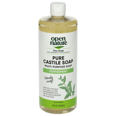 Open Nature Soap Pure Castille Multi Purpose With Peppermint Oil - 32 Fl. Oz. - Image 3