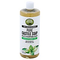 Open Nature Soap Pure Castille Multi Purpose With Peppermint Oil - 32 Fl. Oz. - Image 1