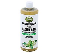 Open Nature Soap Pure Castille Multi Purpose With Peppermint Oil - 32 Fl. Oz.
