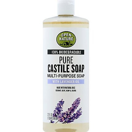 Open Nature Soap Pure Castille Multi Purpose With Lavender Oil - 32 Fl. Oz. - Image 2