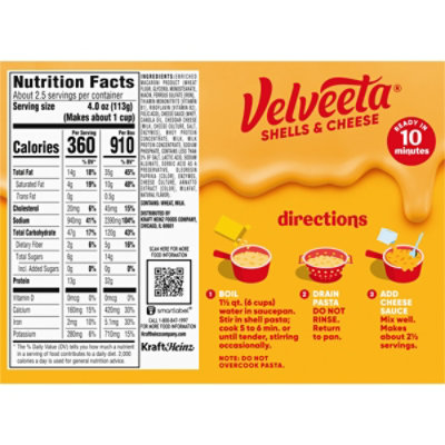 Velveeta Shells & Cheese Mini Shell Pasta & Cheese Sauce Box - 10.1 Oz - Image 8