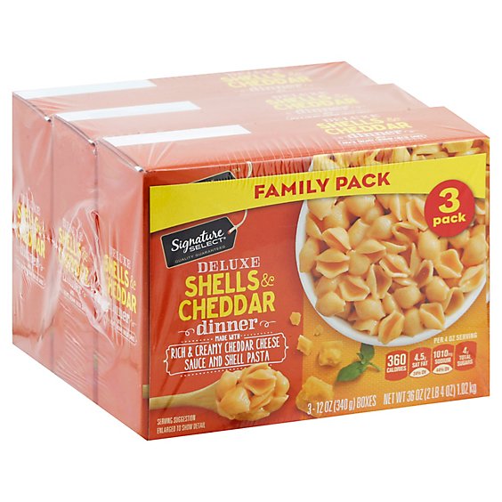 Signature Select Shells & Cheddar Deluxe Family Pk - 3-12.0 Oz