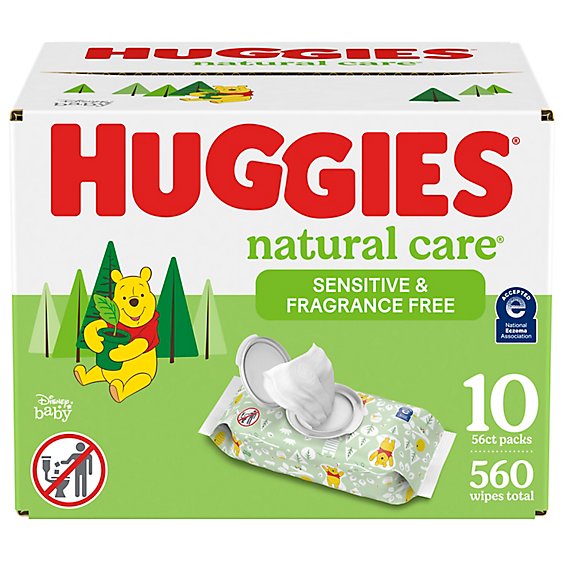 Huggies Natural Care Unscented Sensitive Baby Wipes - 10-56 Count
