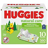 Huggies Natural Care Unscented Sensitive Baby Wipes - 10-56 Count - Image 1