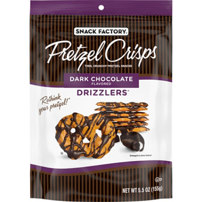 Snack Factory Dark Chocolate Drizzled Pretzel Crisps - 5.5 Oz - Image 1