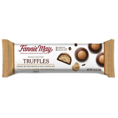 Fannie May Premium Milk Chocolate Candy Peanut Butter  Buckeyes 4 pieces - 1.8 Oz - Image 1