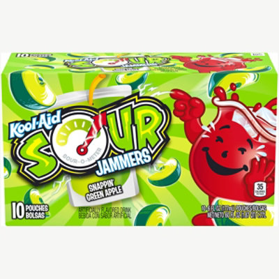 Kool-Aid Sour Jammers Snappin Green Apple Soft Drink Pouches - 10-6 Fl. Oz. - Image 2