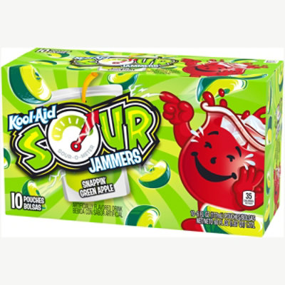 Kool-Aid Sour Jammers Snappin Green Apple Soft Drink Pouches - 10-6 Fl. Oz. - Image 4