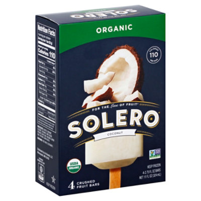 Solero Organic Coconut Crushed Fruit Bar - 11 Oz
