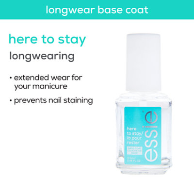 essie salon quality nail care vegan formula clear base coat Here To Stay - 0.46 Fl. Oz. - Image 4