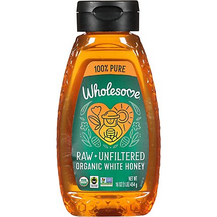 Wholesome Sweeteners Honey Wht Raw Unfltrd Sqz - 16 Oz - Image 2