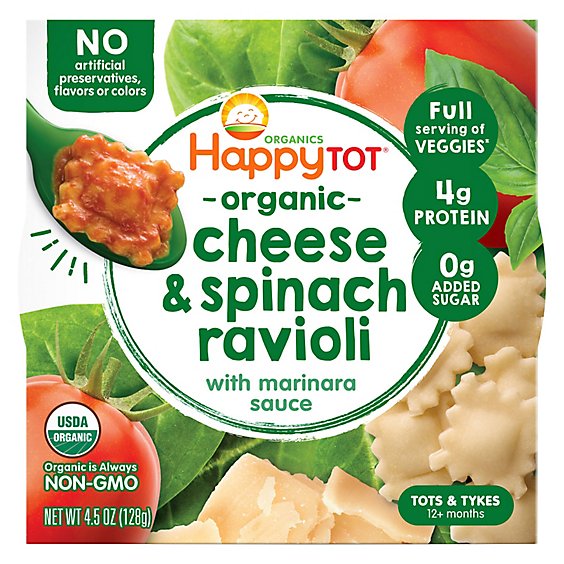 Happy Tot Love My Veggies Bowl Spinach Ravioli - 4.5 Oz