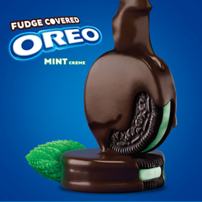 OREO Cookies Sandwich Chocolate Fudge Covered Mint - 9.9 Oz - Image 2