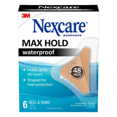 Nexcare Max-Hold Heel/Hand Waterproof Bandages 1.75 In X 2.81 - 6 Count - Image 2