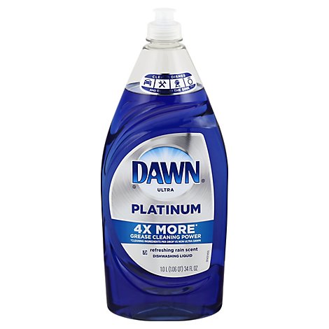 Dawn Ultra Platinum Dishwashing Liquid Dish Soap Refreshing Rain Scent - 34 Fl. Oz.