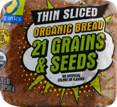 O Organics Bread 21 Grains & Seeds Thin Slcd - 20.5 Oz - Image 2