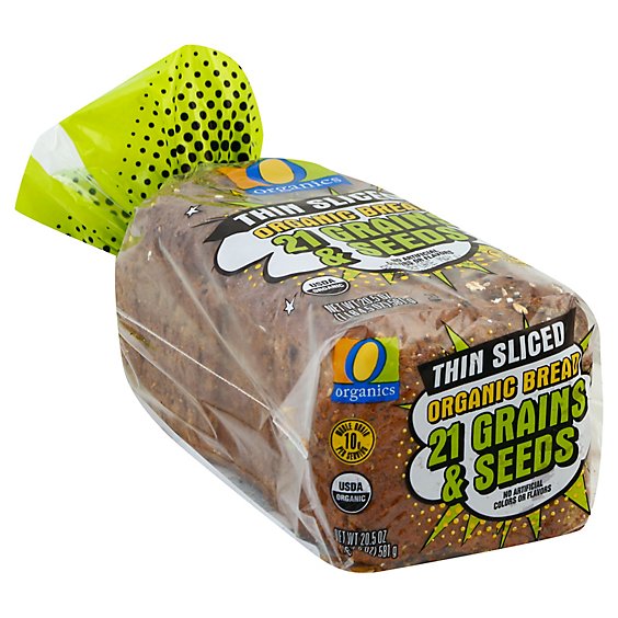O Organics Bread 21 Grains & Seeds Thin Slcd - 20.5 Oz