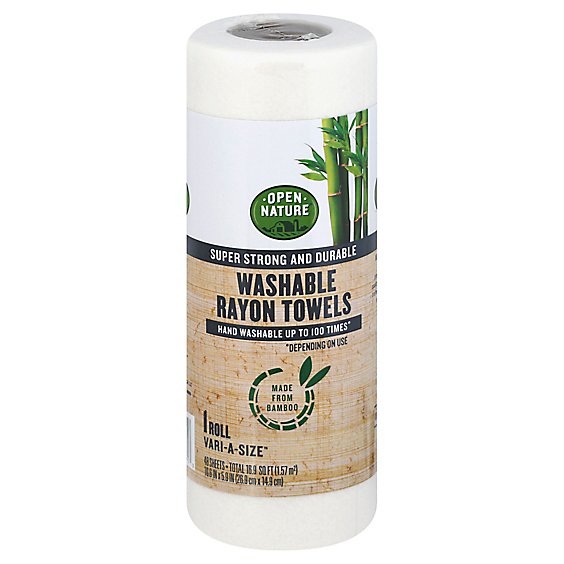 Open Nature Towel Washable Rayon Bamboo - 1 Roll