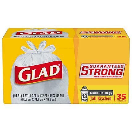 Glad Qk Tie Kit Tall 13 Gal - 35 Count - Image 1