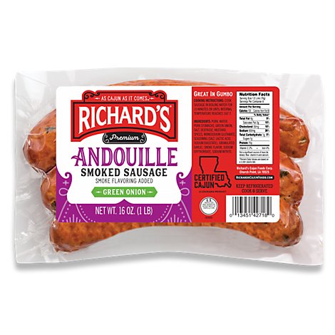 Richards Andouille With Green Onion - 16 Oz