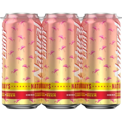 Natural Light Naturdays Strawberry Lemonade Beer Cans - 6-16 Fl. Oz. - Image 3