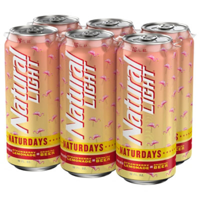 Natural Light Naturdays Strawberry Lemonade Beer Cans - 6-16 Fl. Oz. - Image 4