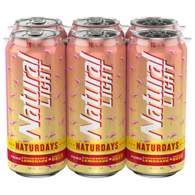 Natural Light Naturdays Strawberry Lemonade Beer Cans - 6-16 Fl. Oz. - Image 2