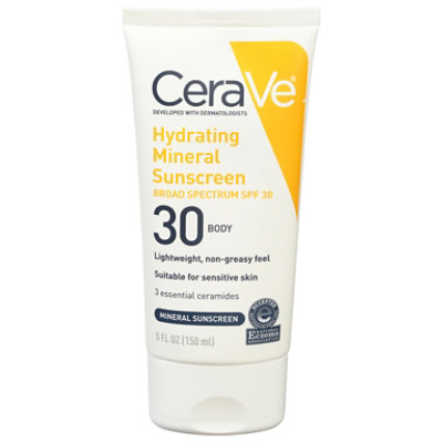 CeraVe Hydrating SPF 30 Mineral Sunscreen - 5 Oz - Image 1