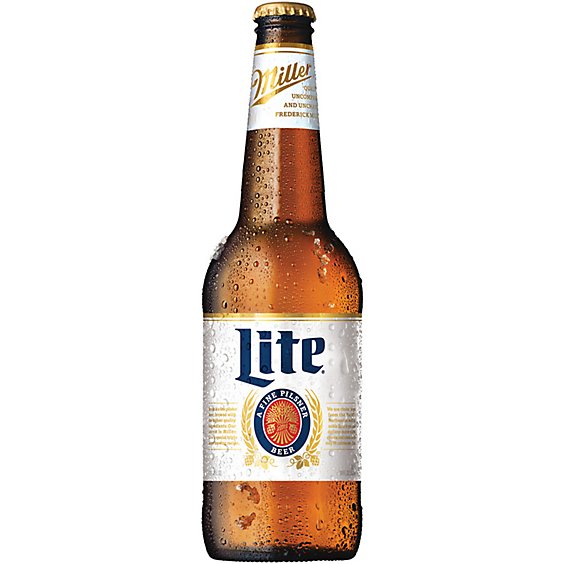 Miller Lite Beer American Style Light Lager 4.2% ABV Bottle - 18 Fl. Oz.