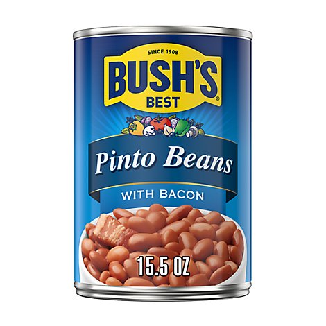 BUSH'S BEST Beans Pinto With Bacon - 15.5 Oz