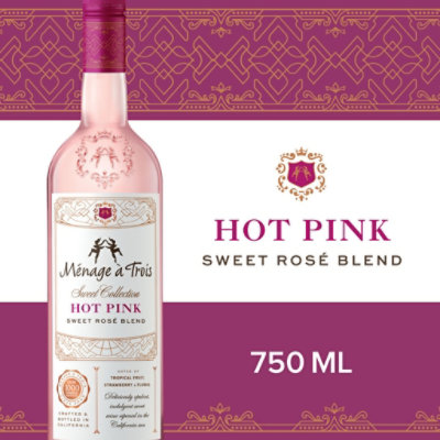 Menage a Trois Hot Pink Rose Wine Bottle - 750 Ml - Image 1