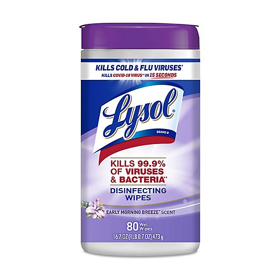 Lysol Multi Surface Early Morning Breeze Disinfectant Wipes - 80 Count
