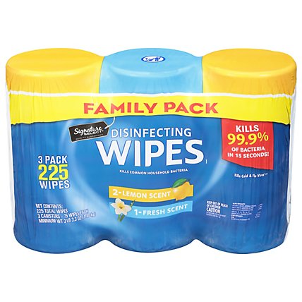 Signature Select Disinfecting Wipes Lemon/Fresh Scent - 3 Count - Image 3