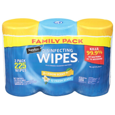 Signature Select Disinfecting Wipes Lemon/Fresh Scent - 3 Count