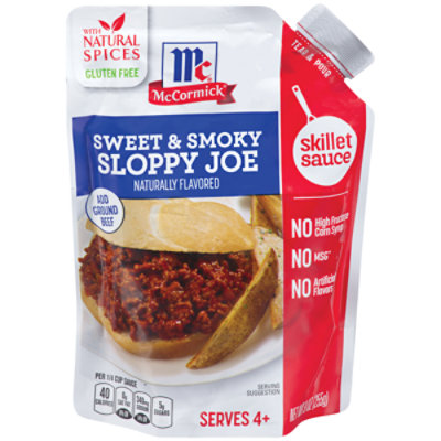 McCormick Skillet Sauce Gluten Free Sweet & Smoky Sloppy Joe 7 Oz Albertsons