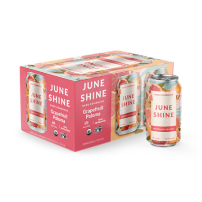 JuneShine Grapefruit Paloma Hard Kombucha - 6-12 Fl. Oz.