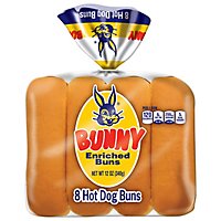 Bunny Bread Hot Dog Buns Enriched Sliced White Bread Hot Dog Buns 8 Count - 12 Oz - Image 3