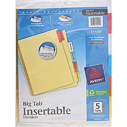 Avery Big Tab Insertable Divider - 5 Count - Image 2