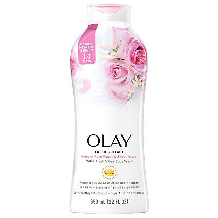 Olay Fresh Outlast Rose Water & Sweet Nectar Body Wash - 22 Fl. Oz. - Image 2