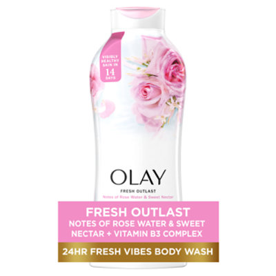 Olay Fresh Outlast Rose Water & Sweet Nectar Body Wash - 22 Fl. Oz. - Image 1