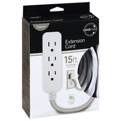 Cordinate 15 Feet Extension Cord - Each