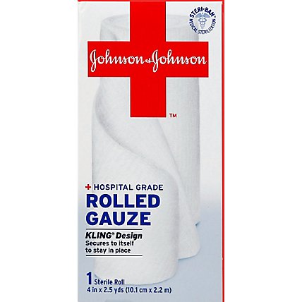 Johnson & Johnson Rolled Sterile 4 Inch Gauze - 10 Count - Image 2