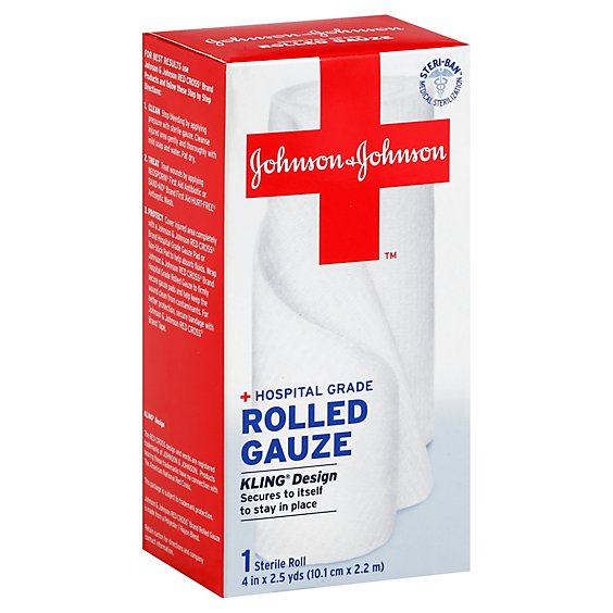 Johnson & Johnson Rolled Sterile 4 Inch Gauze - 10 Count