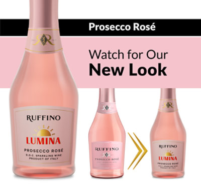 Ruffino Prosecco DOC Rose Italian Sparkling Wine Bottles Multipack - 3-187 Ml