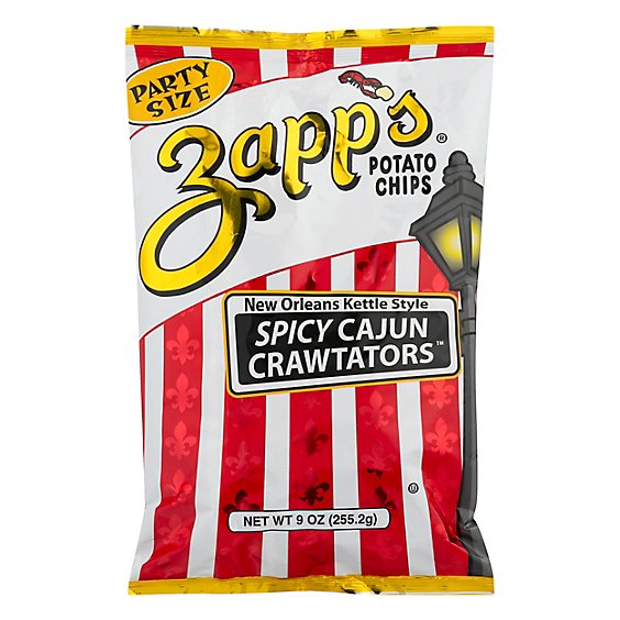 Zapps Party Size Spicy Cajun Crawtators Potato Chips - 11 Oz