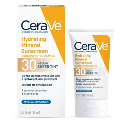CeraVe Hydrating SPF 50 Mineral Sunscreen - 5 Oz - Image 1