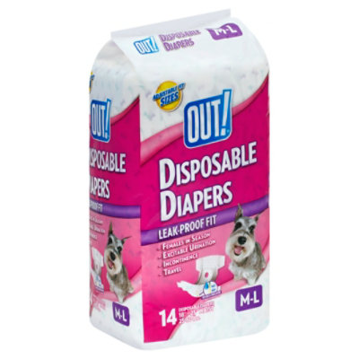 Out Disposable Fashion Diapers MD/Lg - 14 Count