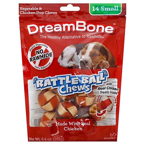 Dreambone Rattleball Chews Chicken Sm - 14 Count