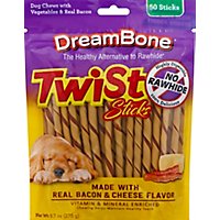 Dreambone Twist Sticks Bacon & Cheese - 50 Count - Image 2