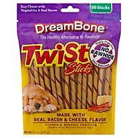 Dreambone Twist Sticks Bacon & Cheese - 50 Count - Image 1